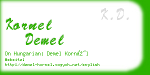 kornel demel business card